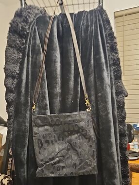 Black Leopard-Print Crossbody Bag - Versatile Women's Shoulder Bag